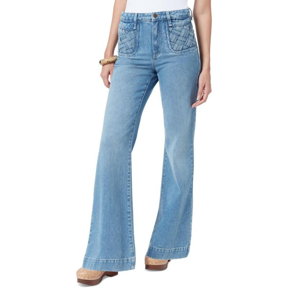 Sam Edelman Womens Bay Blue Denim High Rise Medium Wash Flare Jeans NWT